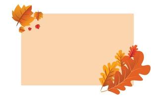 herfstachtergrond met bladeren goudgeel met vierkante kaders en vrije ruimte, herfstconcept, voor behang, ansichtkaarten, wenskaarten, webpagina's, banners, online verkoop. vector illustratie