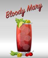 Bloody Mary-cocktail in het glas vector