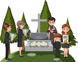 mensen bij begrafenisceremonie vector