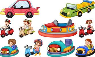 set kinderen rijden skelter vector