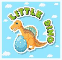 kleine schattige dinosaurus cartoon poster vector