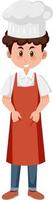 mannelijke chef-kok in rode schort vector