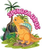 kleine schattige spinosaurus dinosaurus stripfiguur vector