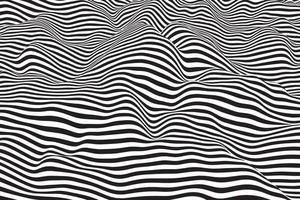 soepel stromende gestreepte golfachtergrond. zwarte en witte golvende vloeibare lijnen oppervlak. digitaal geometrisch patroonontwerp vector