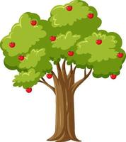 geïsoleerde appelboom in cartoon-stijl vector