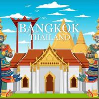 bangkok thailand landmark banner vector