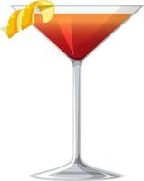 Martinez cocktail in het glas op witte achtergrond vector