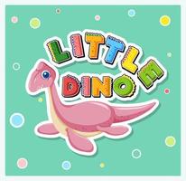 kleine schattige dinosaurus cartoon poster vector