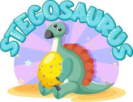 schattig stegosaurus stripfiguur vector