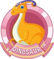 schattige dinosaurus cartoon badge vector