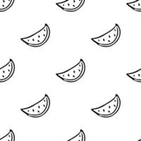 naadloos watermeloenpatroon. vector doodle illustratie met watermeloen. patroon met watermeloen