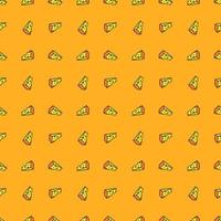 naadloos kaaspatroon. doodlr vector patroon met kaas pictogrammen. gekleurde kaas achtergrond