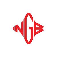 ngb letter logo creatief ontwerp met vectorafbeelding vector