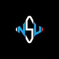 nsu letter logo creatief ontwerp met vectorafbeelding vector
