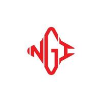 ngi letter logo creatief ontwerp met vectorafbeelding vector