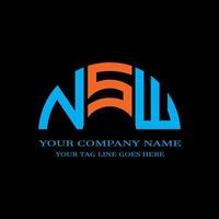 nsw letter logo creatief ontwerp met vectorafbeelding vector