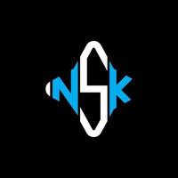 nsk letter logo creatief ontwerp met vectorafbeelding vector