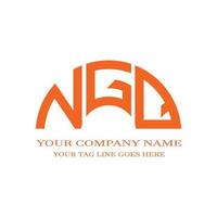 ngq letter logo creatief ontwerp met vectorafbeelding vector