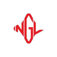 ngl letter logo creatief ontwerp met vectorafbeelding vector