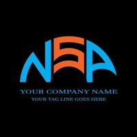 nsp letter logo creatief ontwerp met vectorafbeelding vector