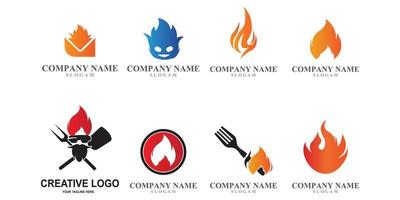eenvoudig en cool vuur pictogram vector logo
