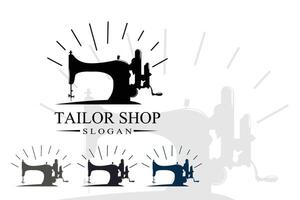 vintage kleermaker winkel logo pictogram symbool. textiel of industrieel. vector illustratie concept