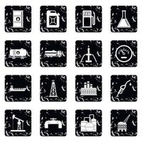 olie-industrie items pictogrammen instellen vector