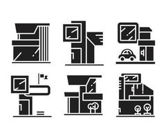 huis gebouw pictogrammen illustratie vector