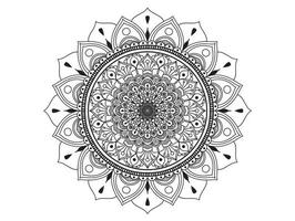 cirkelpatroon in de vorm van mandala voor henna, mehndi, tatoeages, decoratieve ornamenten in etnische oosterse stijl, kleurboekpagina's. vector