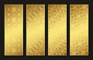 elegante gouden abstracte patroon verticale kaart vector