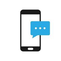 melding op het scherm van een smartphone. sms in de vorm van een spraakbal op het scherm van een mobiele telefoon. vector