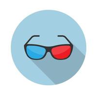 3D-bril platte icon.vector afbeelding in een eenvoudige stijl met een vallende schaduw. 10 ep. vector