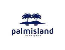 palm eiland logo ontwerp illustratie vector