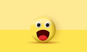 uniek realistisch 3D-ontwerppictogram glimlach emoji oog geel geïsoleerd op vector