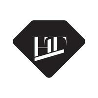 beginletter ht-logo - minimaal bedrijfslogo vector