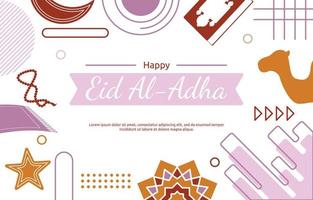 eid adha mubarak islamitisch evenement memphis cadeaubon achtergrond vector