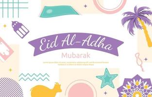 eid adha mubarak islamitisch offer evenement memphis kaart achtergrond vector