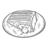 schwarzwalder duits of duitsland keuken traditioneel eten geïsoleerde doodle handgetekende schets met overzichtsstijl vector