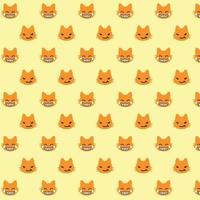 print vector naadloze patroon achtergrond met karakter kat, lachen en boos