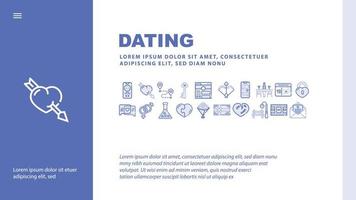 dating liefde romantische landing header vector