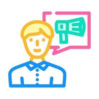 marketing directeur kleur pictogram vectorillustratie vector