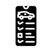 de gezondheid van de batterij controleren en telefoon app glyph pictogram vectorillustratie opladen vector