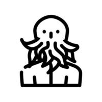 cthulhu fantasie karakter lijn pictogram vectorillustratie vector