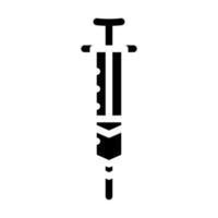 spuit met insuline glyph pictogram vectorillustratie vector