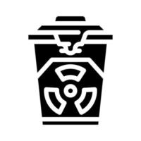 gevaarlijk afval container glyph pictogram vectorillustratie vector