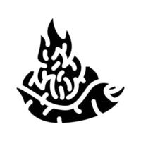 brandend kruid peper groente glyph pictogram vectorillustratie vector