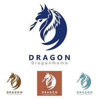 draak logo ontwerp minimalistische unieke vector sjabloon