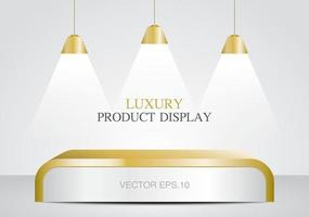 luxe toonbank met lampen 3d illustratie vector voor het plaatsen van uw object.