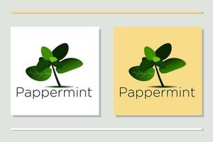 pepermunt plant en bladeren logo vector