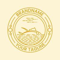 tonijn in cirkel illustratie. lijn, elegant, vintage logo. geschikt voor logo, icoon, embleem, stempel, symbool of teken vector